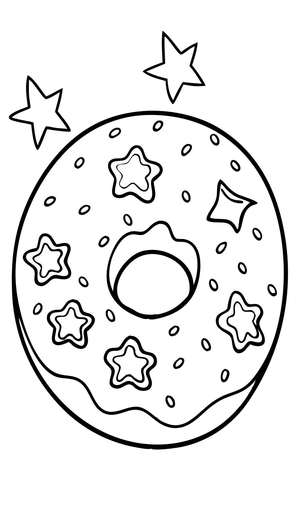 Página para colorear de donut clipart